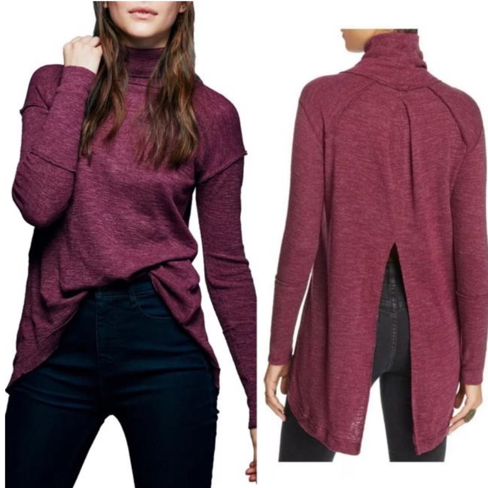 FREE PEOPLE WE THE FREE Split Back Turtleneck Sweater S